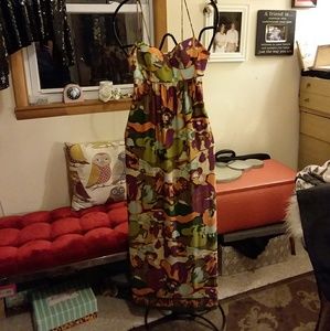 Mixed print maxi dress